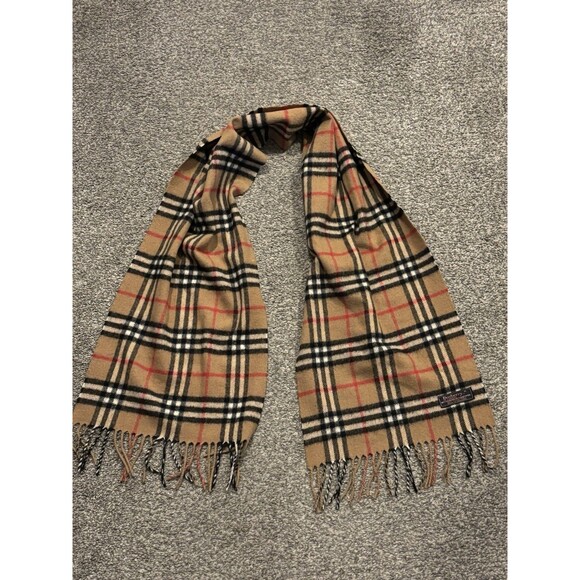 Burberry Accessories - BURBERRYS OF LONDON 60% CASHMERE 40% LAMBSWOOL NOVA CHECK SCARF 53" x 11.5”